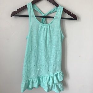 Turquoise Ruffle Tank